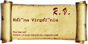 Róna Virgínia névjegykártya